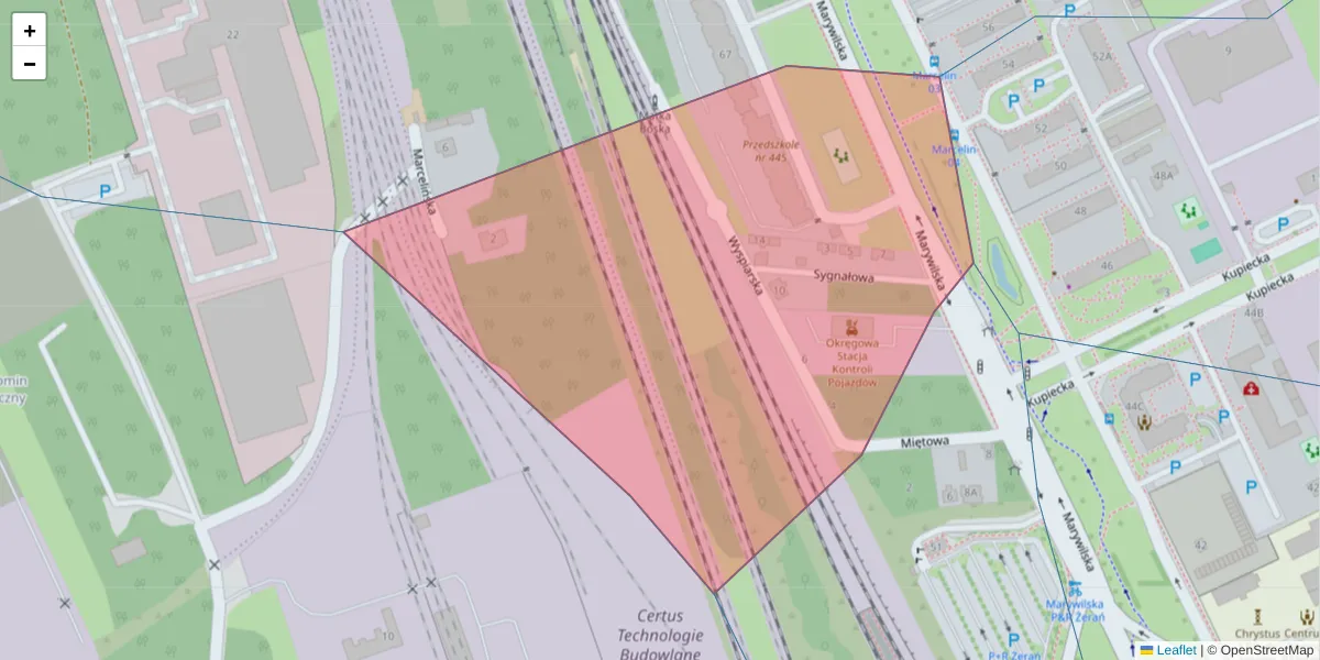 Szczegółowa mapa kodu pocztowego 03-031 z granicami, sąsiednimi kodami pocztowymi i urzędami pocztowymi