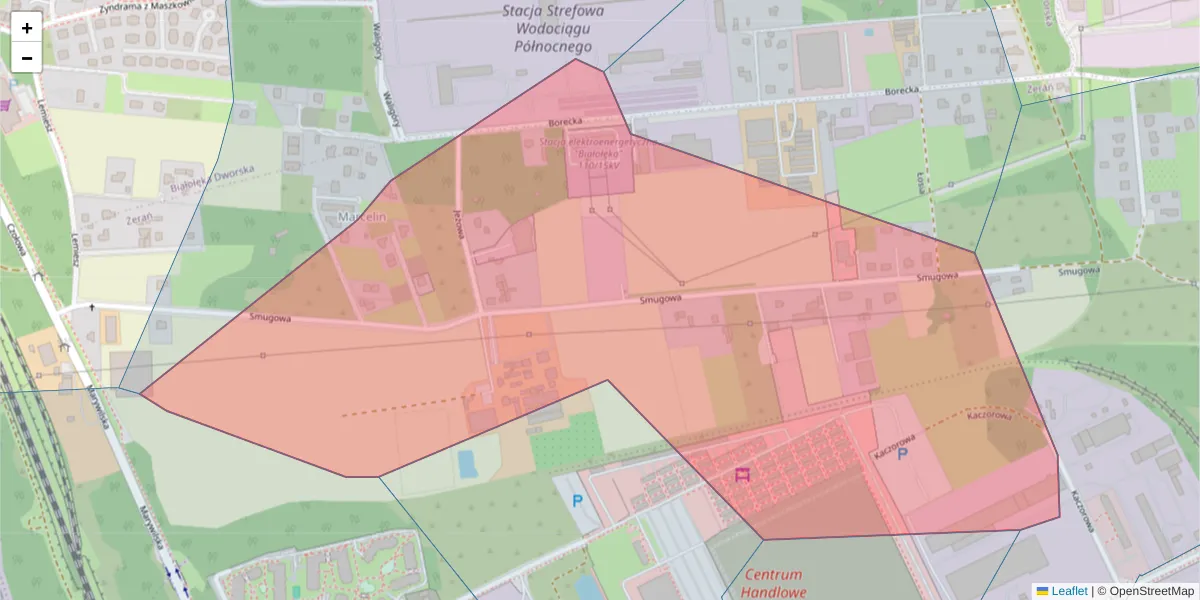 Szczegółowa mapa kodu pocztowego 03-032 z granicami, sąsiednimi kodami pocztowymi i urzędami pocztowymi