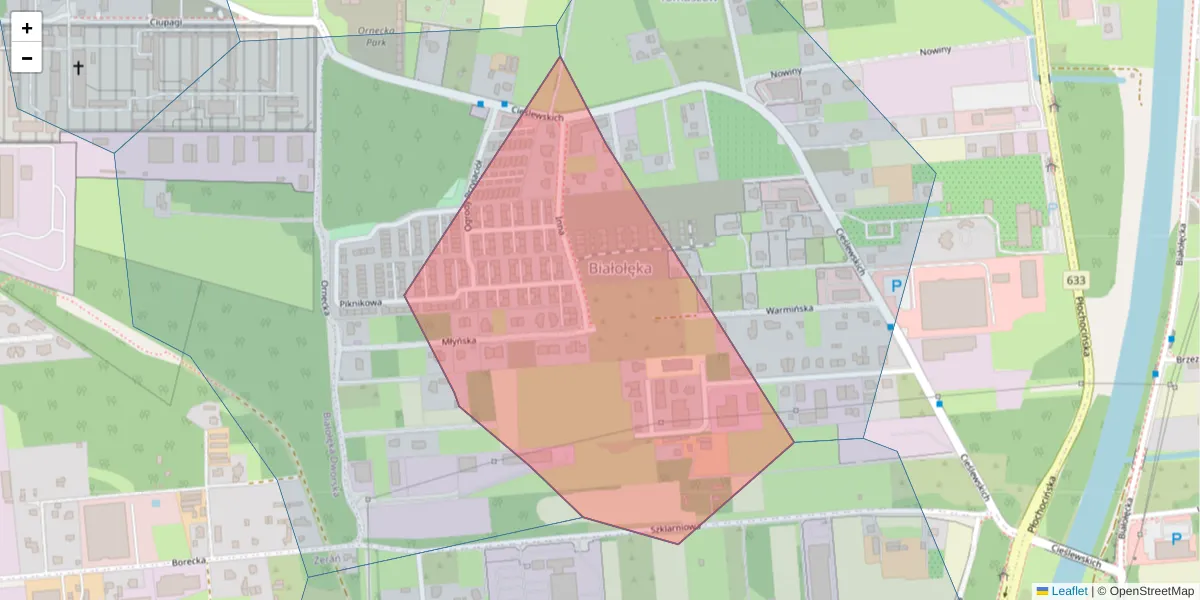 Szczegółowa mapa kodu pocztowego 03-037 z granicami, sąsiednimi kodami pocztowymi i urzędami pocztowymi
