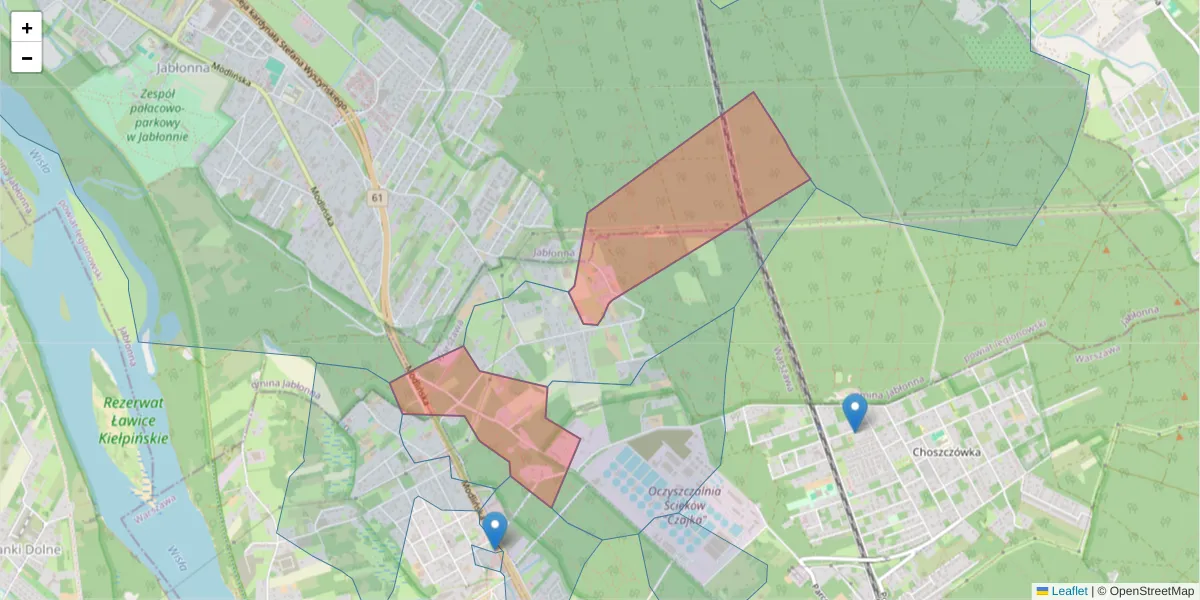 Szczegółowa mapa kodu pocztowego 03-053 z granicami, sąsiednimi kodami pocztowymi i urzędami pocztowymi