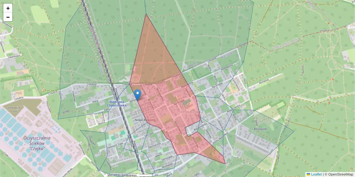 Szczegółowa mapa kodu pocztowego 03-079 z granicami, sąsiednimi kodami pocztowymi i urzędami pocztowymi