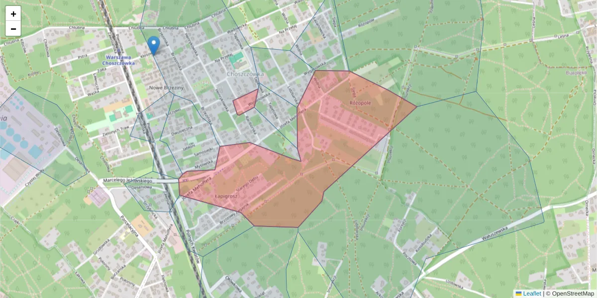 Szczegółowa mapa kodu pocztowego 03-081 z granicami, sąsiednimi kodami pocztowymi i urzędami pocztowymi