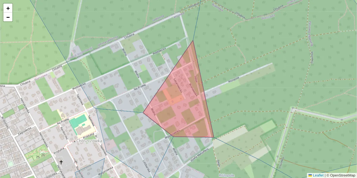 Szczegółowa mapa kodu pocztowego 03-089 z granicami, sąsiednimi kodami pocztowymi i urzędami pocztowymi