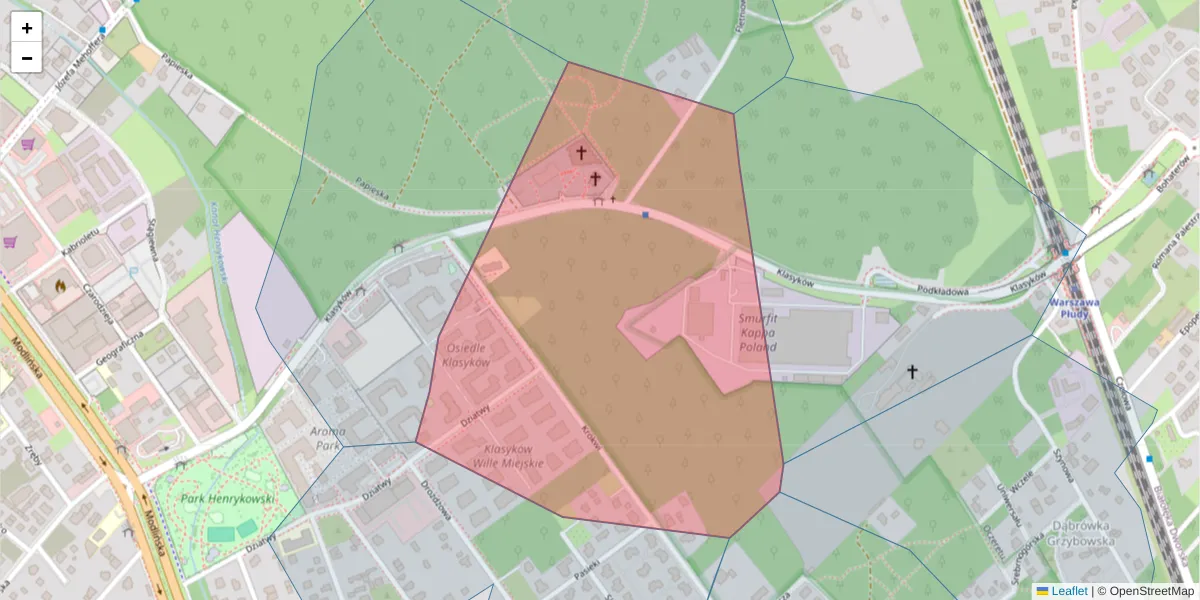 Szczegółowa mapa kodu pocztowego 03-114 z granicami, sąsiednimi kodami pocztowymi i urzędami pocztowymi