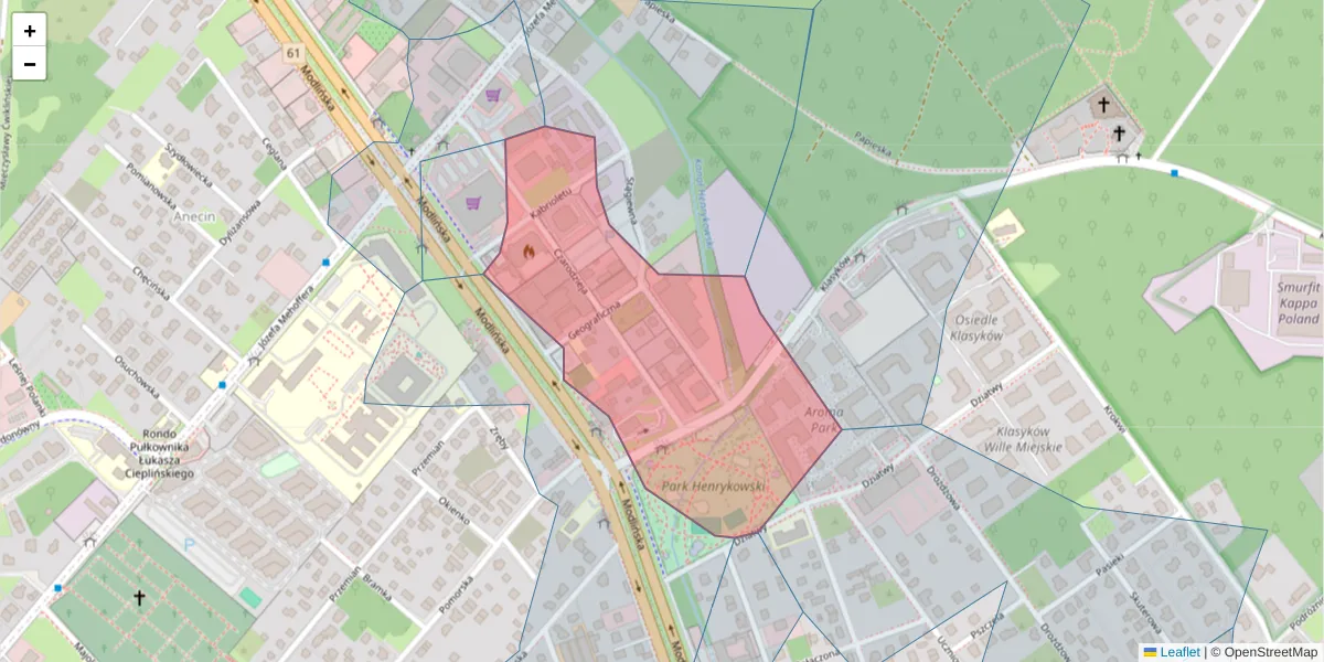 Szczegółowa mapa kodu pocztowego 03-116 z granicami, sąsiednimi kodami pocztowymi i urzędami pocztowymi