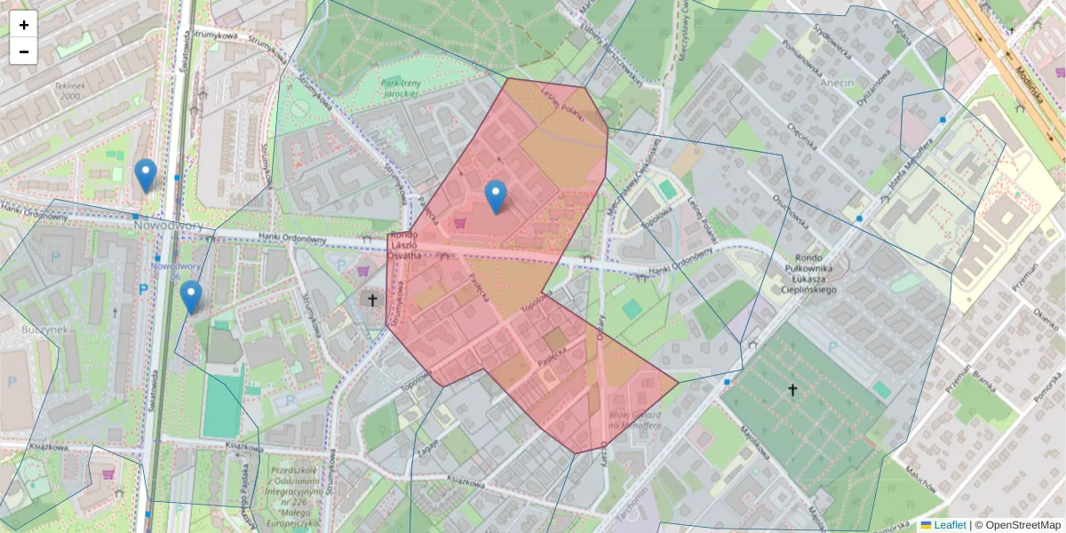 Szczegółowa mapa kodu pocztowego 03-137 z granicami, sąsiednimi kodami pocztowymi i urzędami pocztowymi