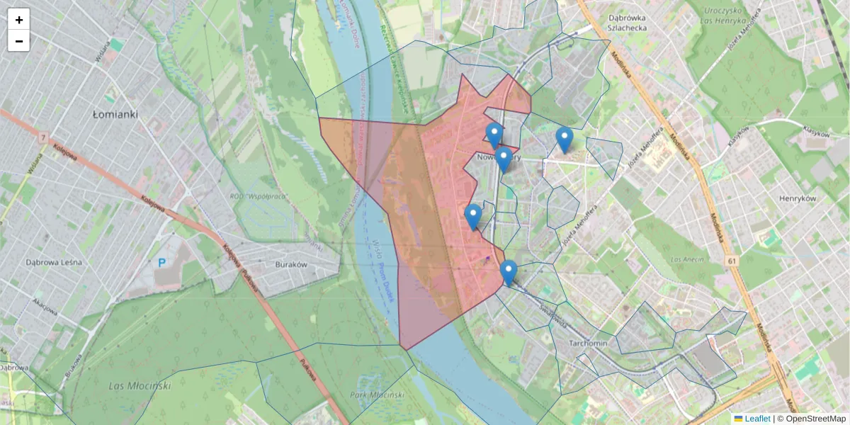 Szczegółowa mapa kodu pocztowego 03-140 z granicami, sąsiednimi kodami pocztowymi i urzędami pocztowymi