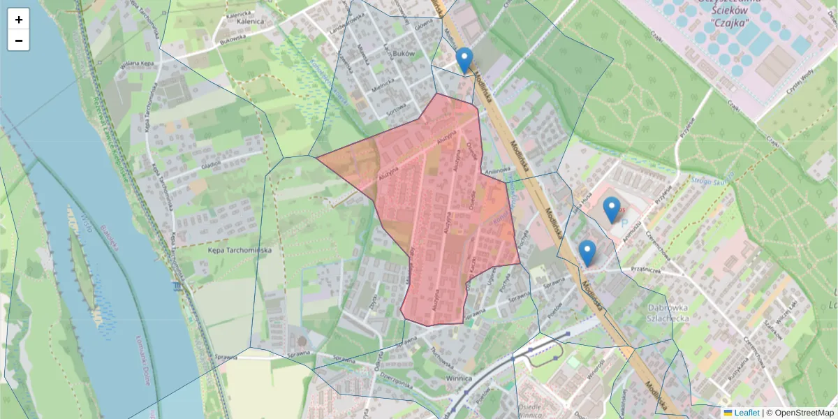 Szczegółowa mapa kodu pocztowego 03-149 z granicami, sąsiednimi kodami pocztowymi i urzędami pocztowymi