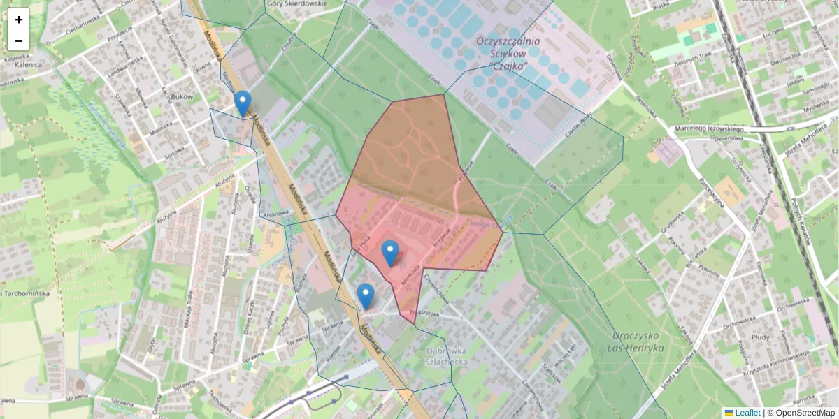 Szczegółowa mapa kodu pocztowego 03-153 z granicami, sąsiednimi kodami pocztowymi i urzędami pocztowymi