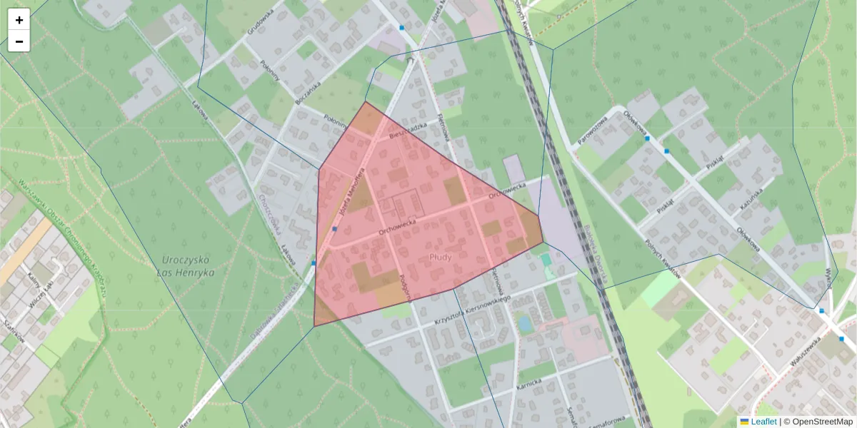 Szczegółowa mapa kodu pocztowego 03-156 z granicami, sąsiednimi kodami pocztowymi i urzędami pocztowymi