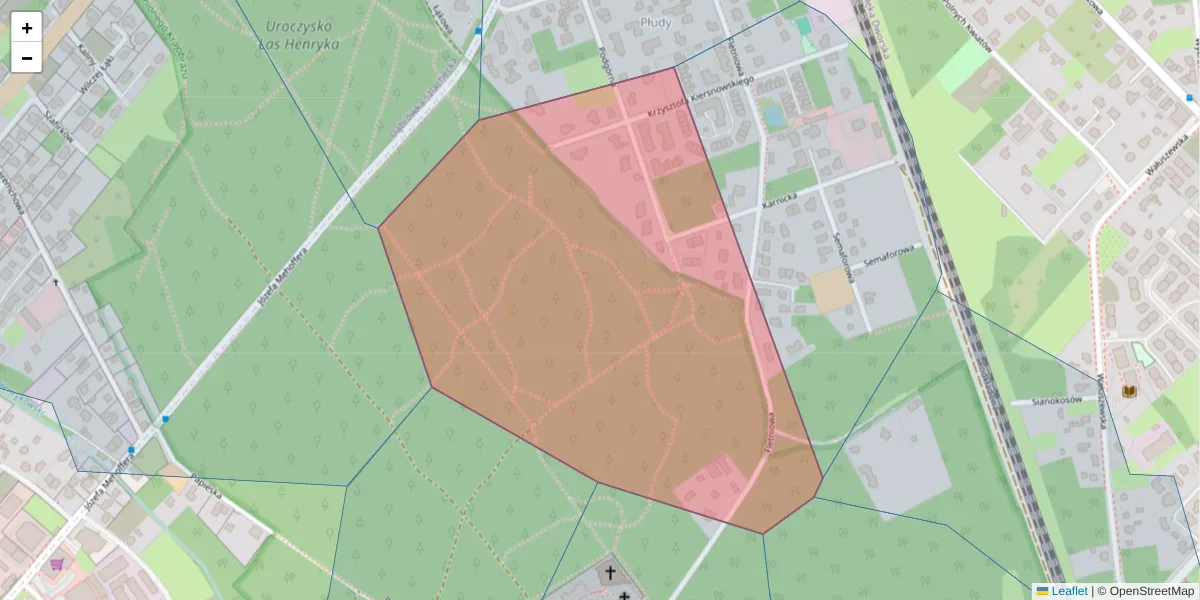 Szczegółowa mapa kodu pocztowego 03-162 z granicami, sąsiednimi kodami pocztowymi i urzędami pocztowymi