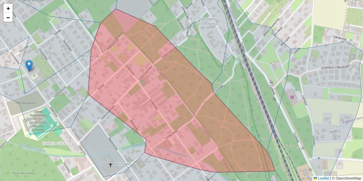 Szczegółowa mapa kodu pocztowego 03-167 z granicami, sąsiednimi kodami pocztowymi i urzędami pocztowymi