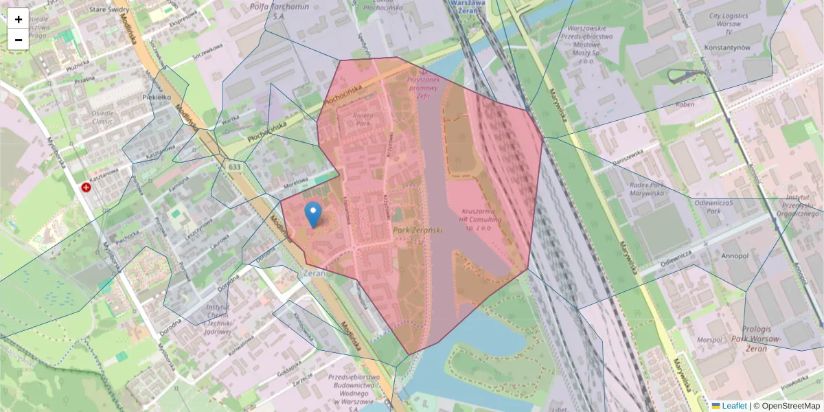 Szczegółowa mapa kodu pocztowego 03-193 z granicami, sąsiednimi kodami pocztowymi i urzędami pocztowymi