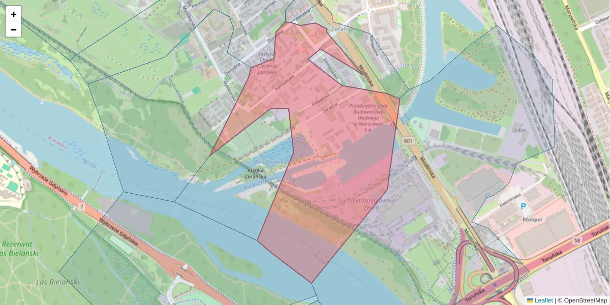 Szczegółowa mapa kodu pocztowego 03-194 z granicami, sąsiednimi kodami pocztowymi i urzędami pocztowymi