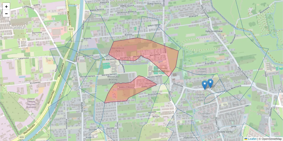 Szczegółowa mapa kodu pocztowego 03-255 z granicami, sąsiednimi kodami pocztowymi i urzędami pocztowymi