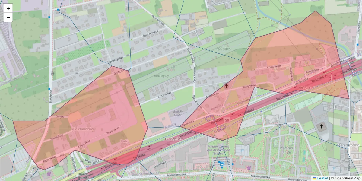 Szczegółowa mapa kodu pocztowego 03-274 z granicami, sąsiednimi kodami pocztowymi i urzędami pocztowymi