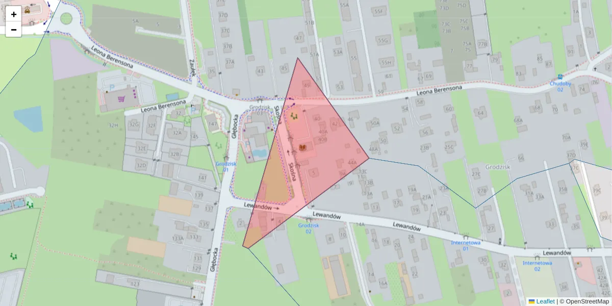 Szczegółowa mapa kodu pocztowego 03-278 z granicami, sąsiednimi kodami pocztowymi i urzędami pocztowymi
