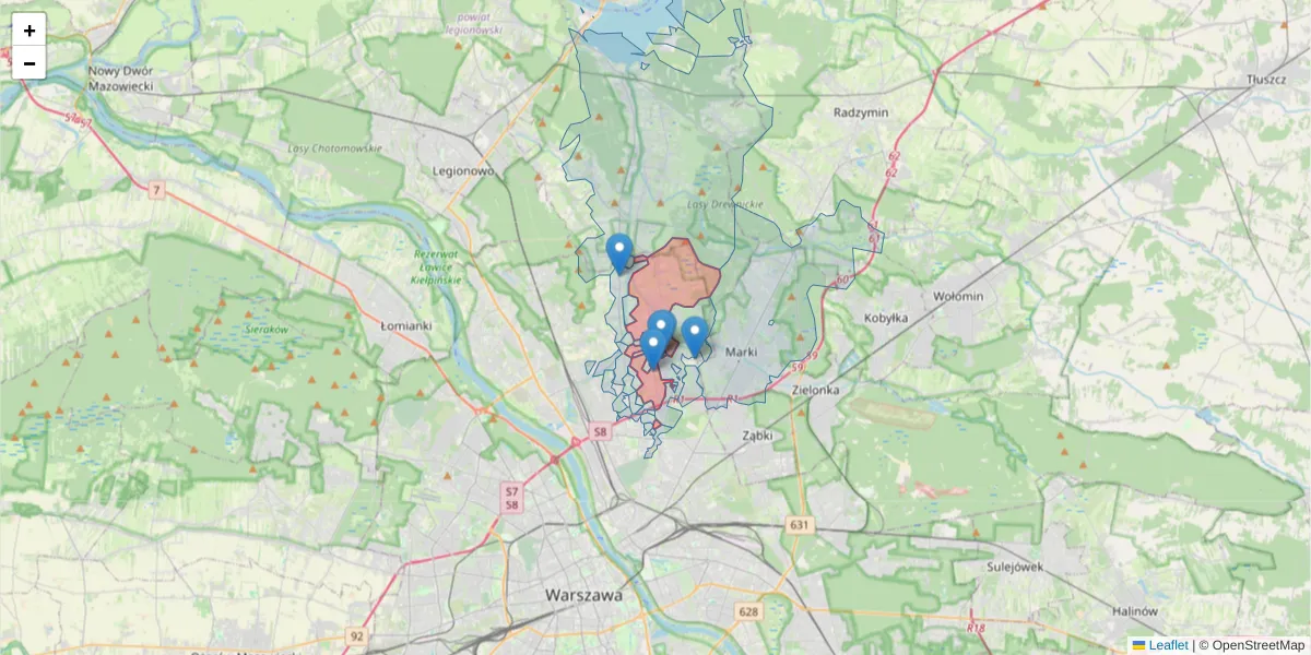Szczegółowa mapa kodu pocztowego 03-289 z granicami, sąsiednimi kodami pocztowymi i urzędami pocztowymi