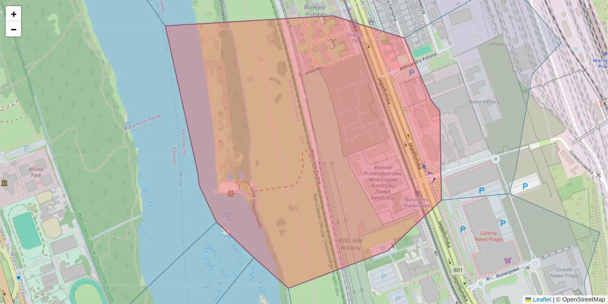 Szczegółowa mapa kodu pocztowego 03-303 z granicami, sąsiednimi kodami pocztowymi i urzędami pocztowymi