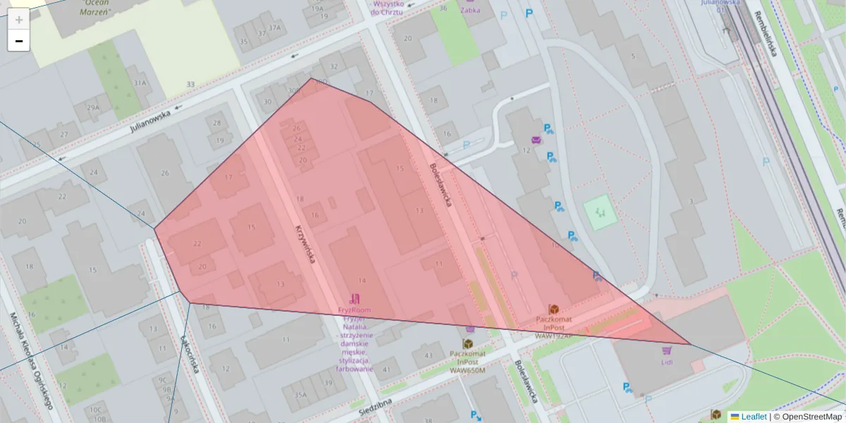 Szczegółowa mapa kodu pocztowego 03-324 z granicami, sąsiednimi kodami pocztowymi i urzędami pocztowymi