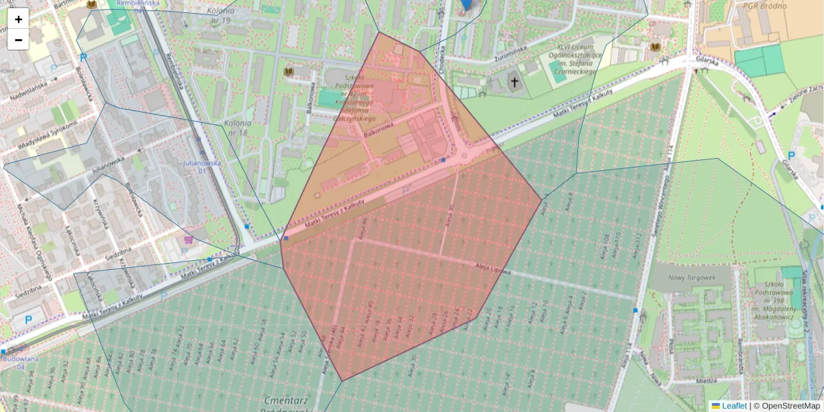 Szczegółowa mapa kodu pocztowego 03-329 z granicami, sąsiednimi kodami pocztowymi i urzędami pocztowymi