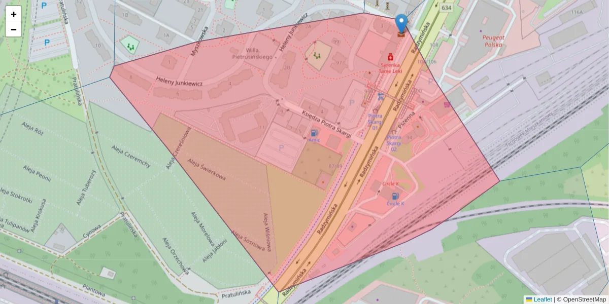 Szczegółowa mapa kodu pocztowego 03-512 z granicami, sąsiednimi kodami pocztowymi i urzędami pocztowymi
