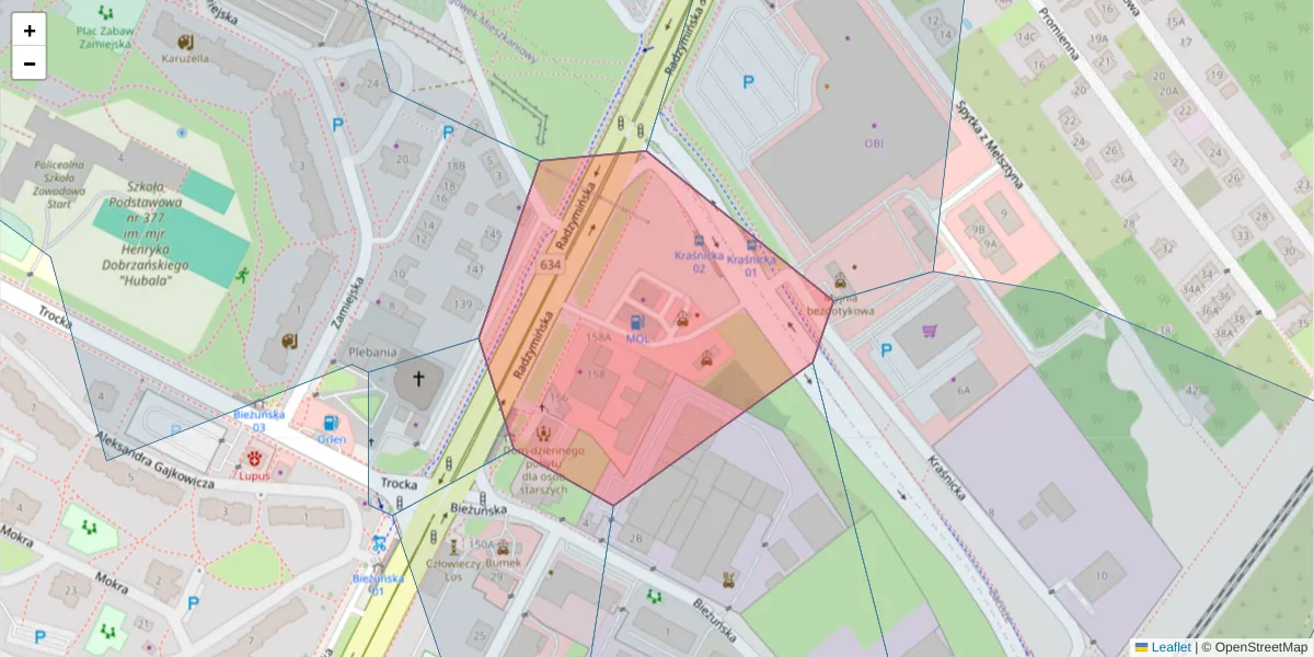 Szczegółowa mapa kodu pocztowego 03-575 z granicami, sąsiednimi kodami pocztowymi i urzędami pocztowymi
