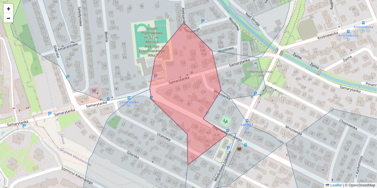 Szczegółowa mapa kodu pocztowego 03-593 z granicami, sąsiednimi kodami pocztowymi i urzędami pocztowymi