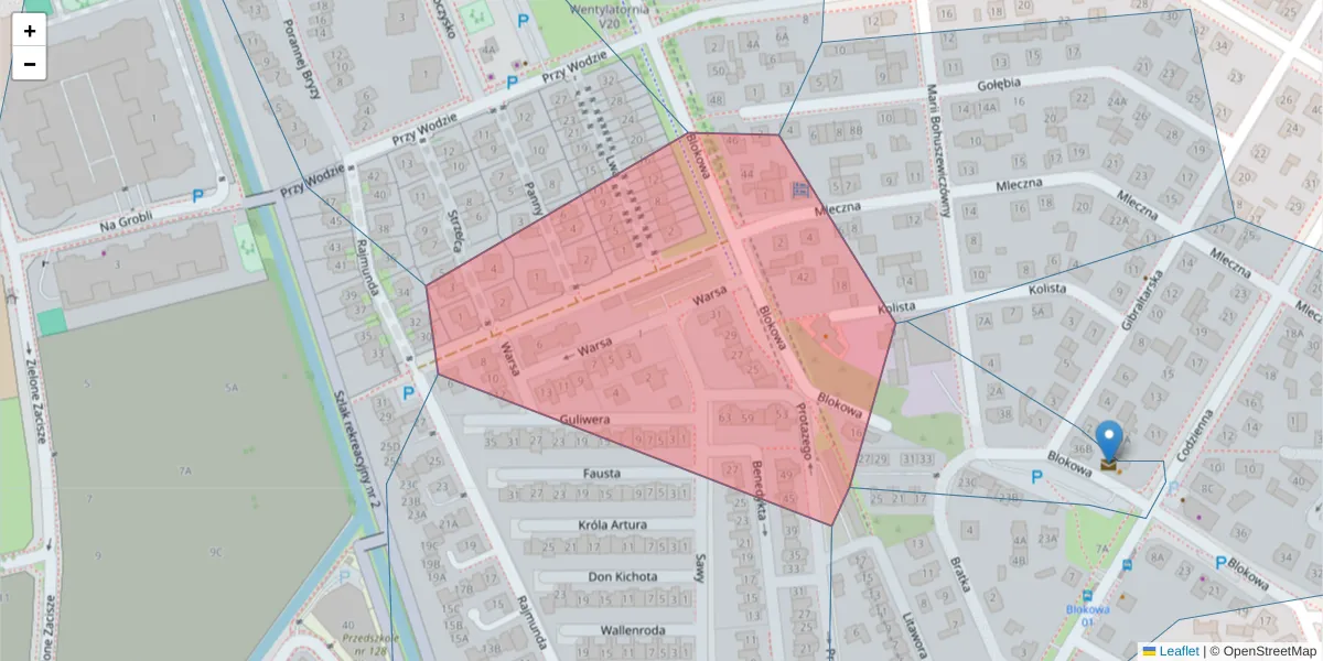 Szczegółowa mapa kodu pocztowego 03-606 z granicami, sąsiednimi kodami pocztowymi i urzędami pocztowymi
