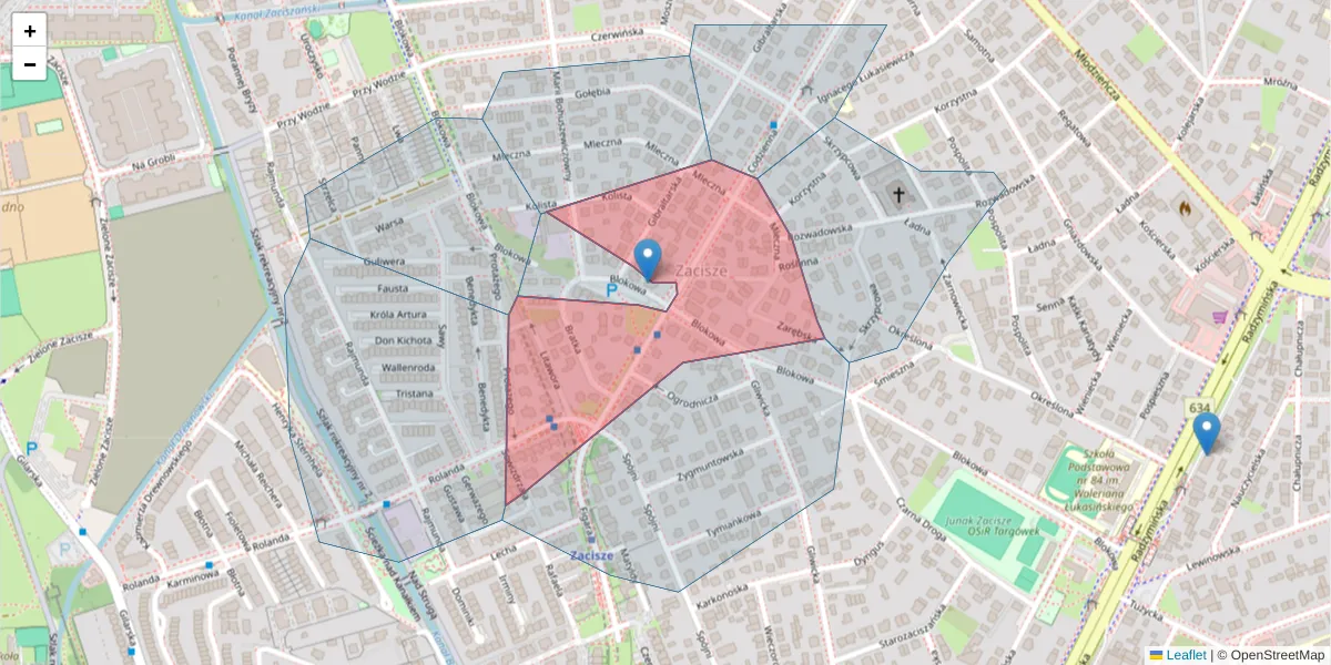 Szczegółowa mapa kodu pocztowego 03-607 z granicami, sąsiednimi kodami pocztowymi i urzędami pocztowymi