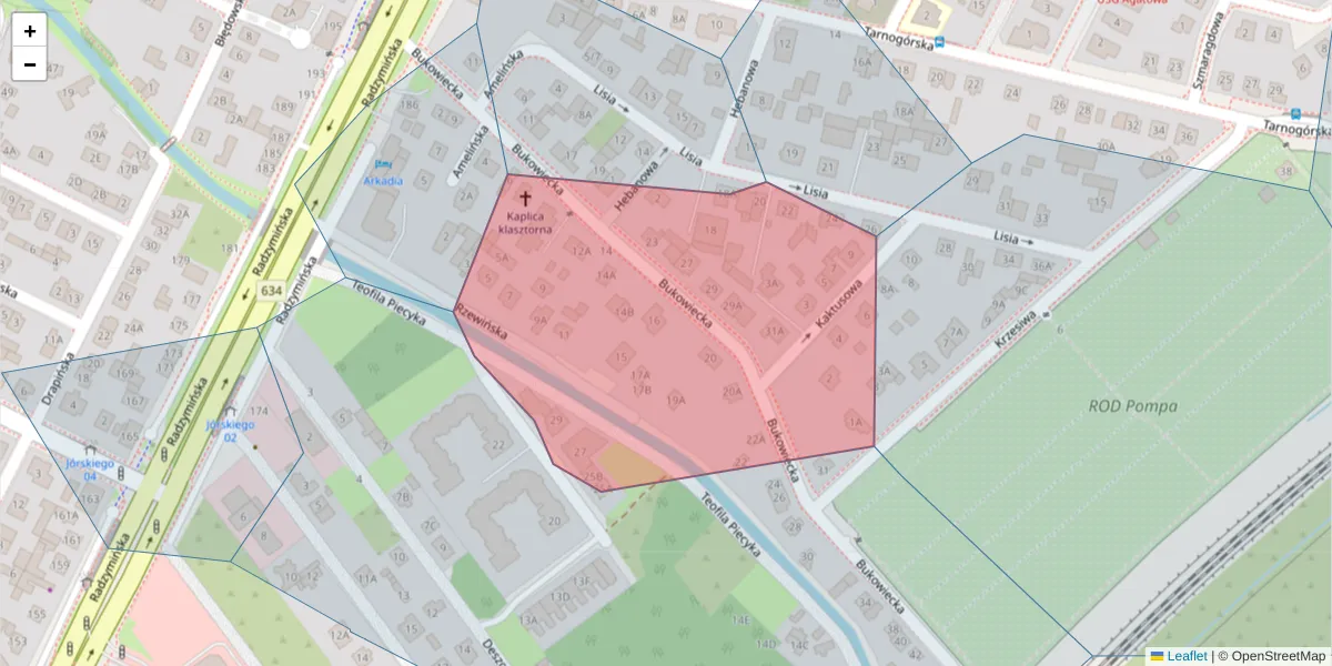 Szczegółowa mapa kodu pocztowego 03-676 z granicami, sąsiednimi kodami pocztowymi i urzędami pocztowymi
