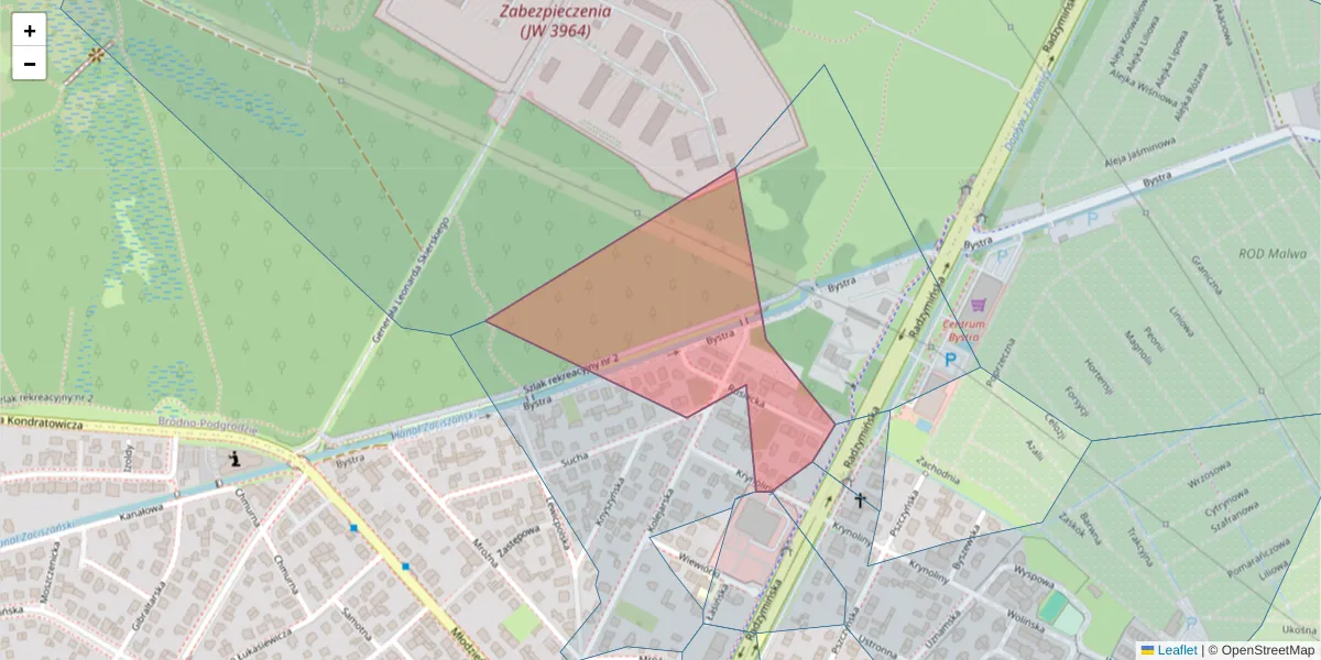 Szczegółowa mapa kodu pocztowego 03-698 z granicami, sąsiednimi kodami pocztowymi i urzędami pocztowymi