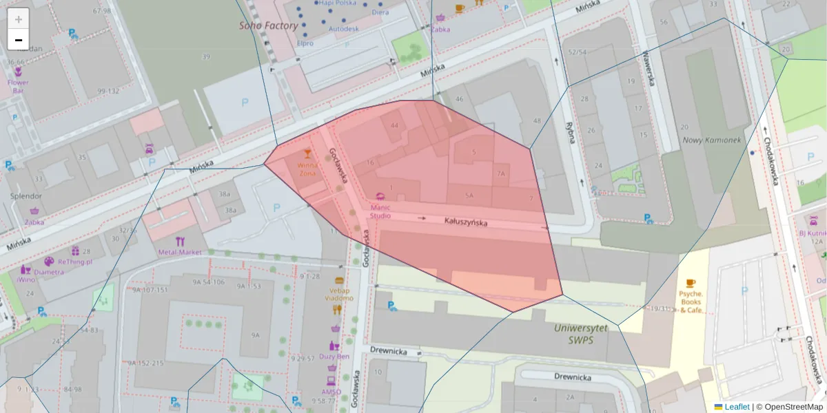 Szczegółowa mapa kodu pocztowego 03-809 z granicami, sąsiednimi kodami pocztowymi i urzędami pocztowymi