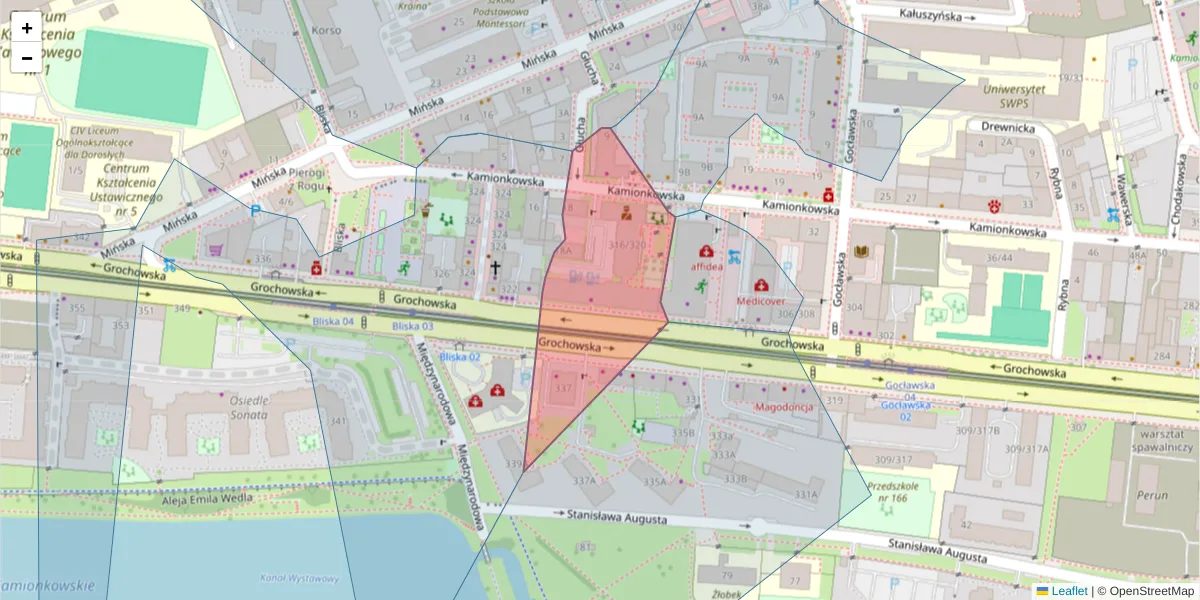Szczegółowa mapa kodu pocztowego 03-839 z granicami, sąsiednimi kodami pocztowymi i urzędami pocztowymi