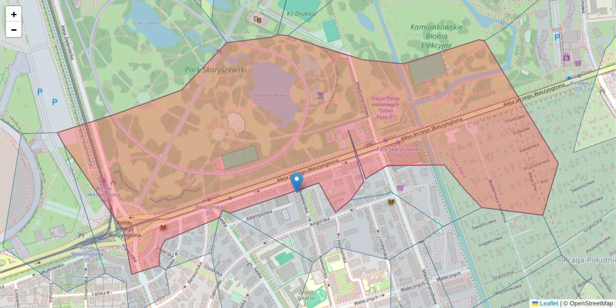 Szczegółowa mapa kodu pocztowego 03-910 z granicami, sąsiednimi kodami pocztowymi i urzędami pocztowymi