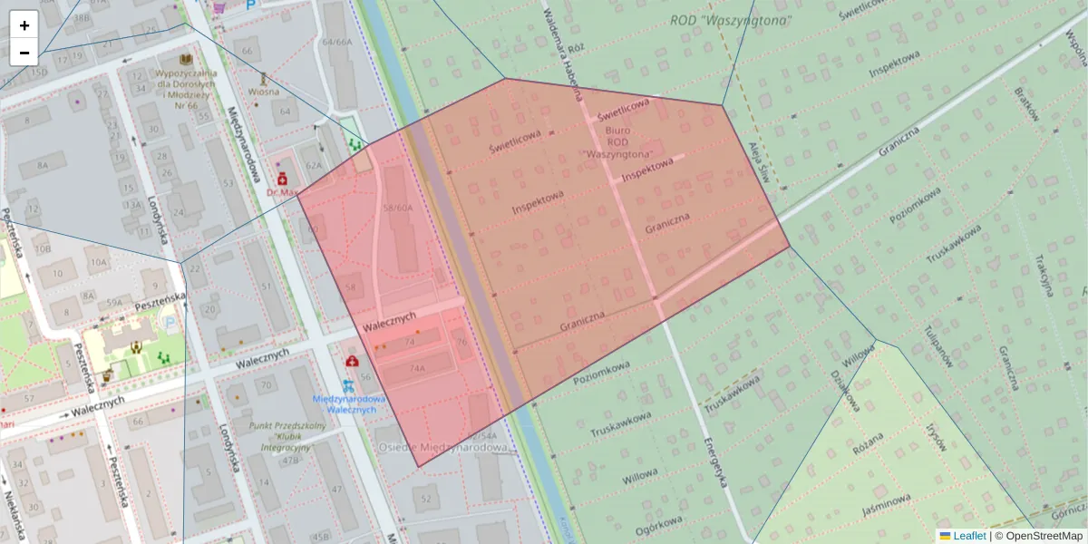 Szczegółowa mapa kodu pocztowego 03-920 z granicami, sąsiednimi kodami pocztowymi i urzędami pocztowymi