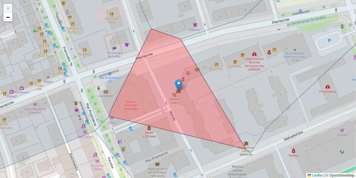 Szczegółowa mapa kodu pocztowego 03-949 z granicami, sąsiednimi kodami pocztowymi i urzędami pocztowymi
