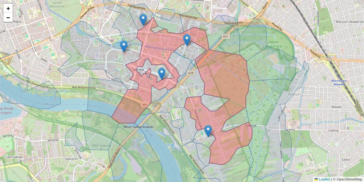 Szczegółowa mapa kodu pocztowego 03-984 z granicami, sąsiednimi kodami pocztowymi i urzędami pocztowymi