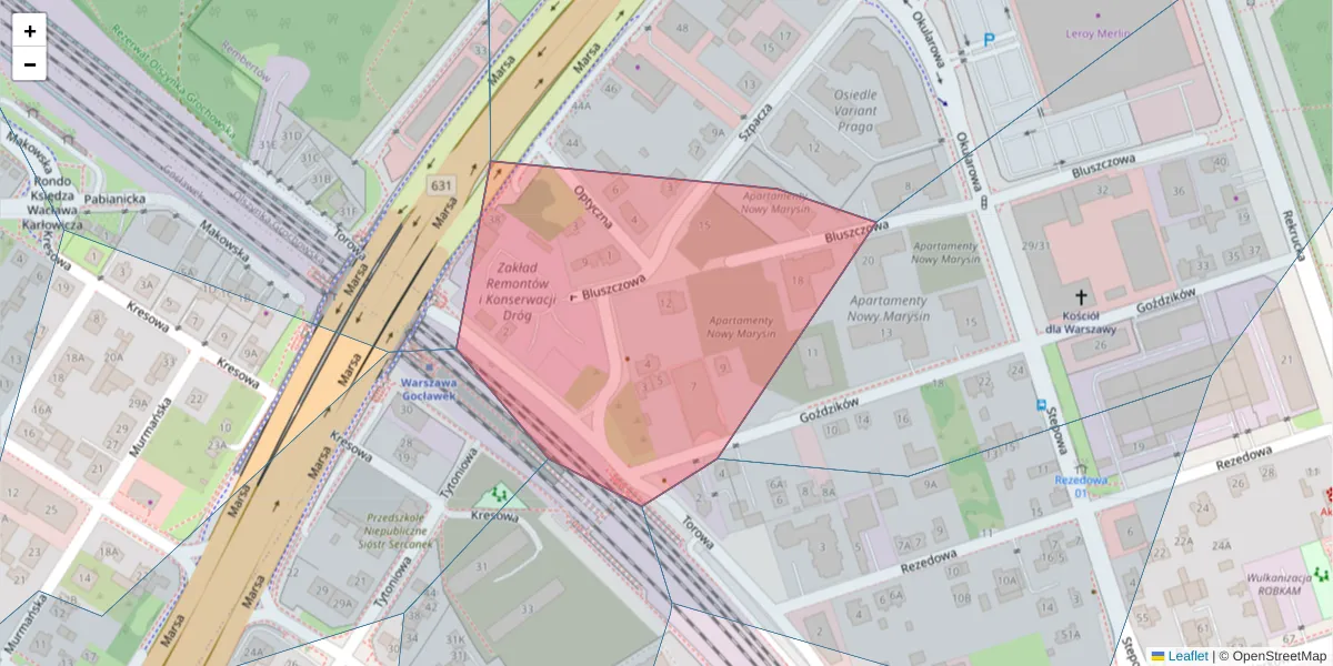 Szczegółowa mapa kodu pocztowego 04-234 z granicami, sąsiednimi kodami pocztowymi i urzędami pocztowymi