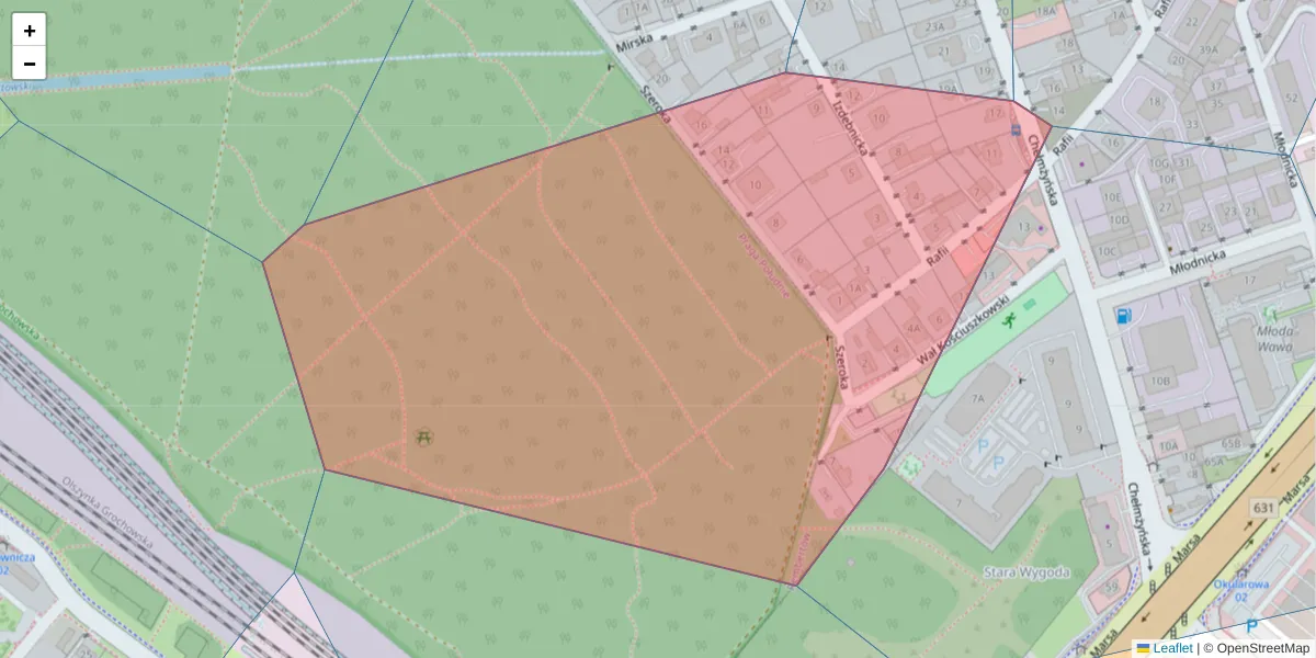 Szczegółowa mapa kodu pocztowego 04-255 z granicami, sąsiednimi kodami pocztowymi i urzędami pocztowymi