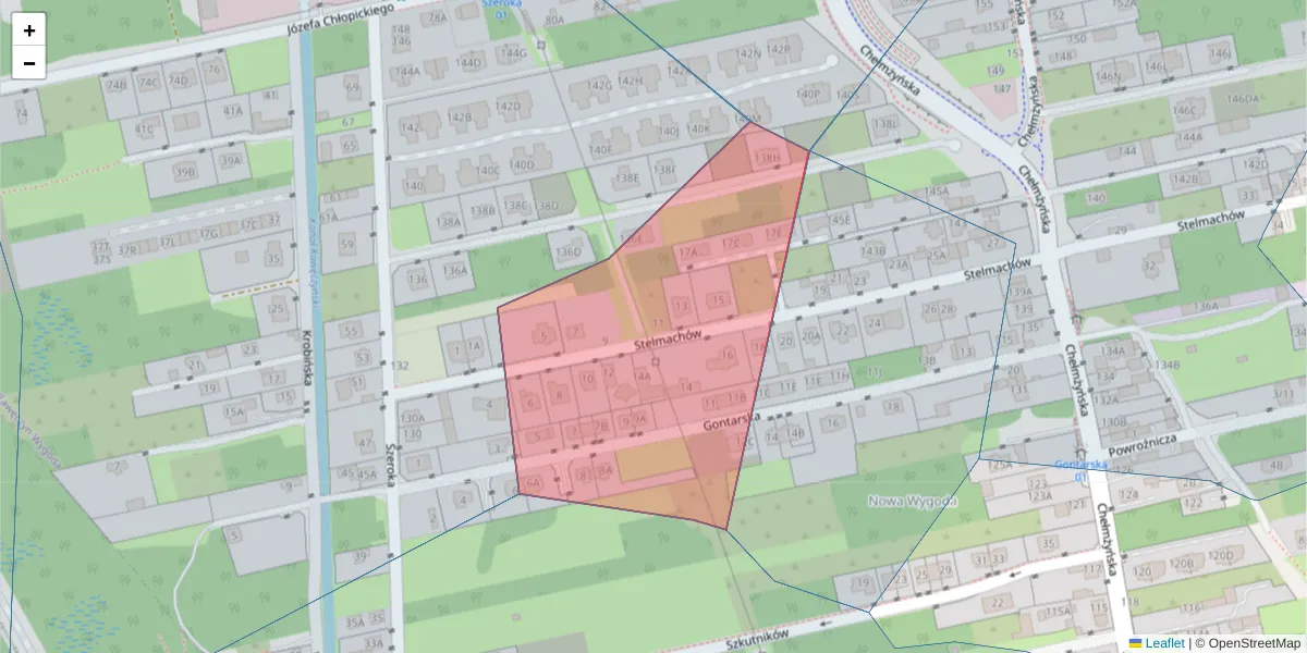 Szczegółowa mapa kodu pocztowego 04-274 z granicami, sąsiednimi kodami pocztowymi i urzędami pocztowymi