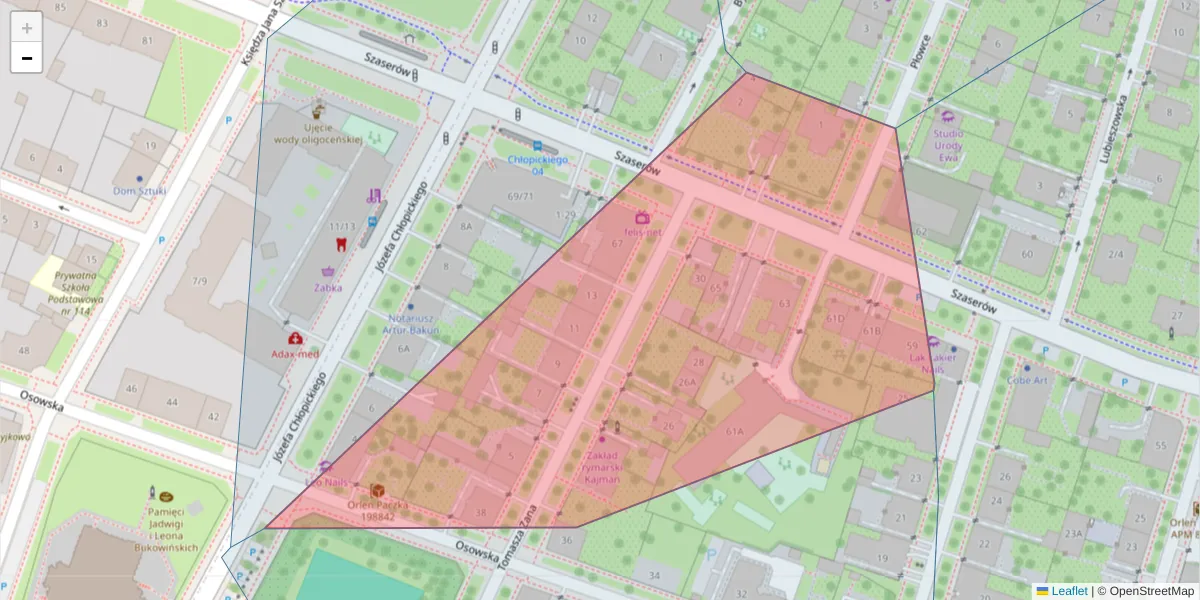 Szczegółowa mapa kodu pocztowego 04-313 z granicami, sąsiednimi kodami pocztowymi i urzędami pocztowymi