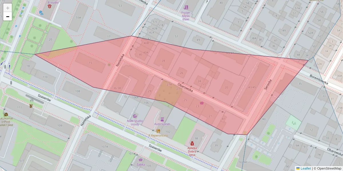 Szczegółowa mapa kodu pocztowego 04-337 z granicami, sąsiednimi kodami pocztowymi i urzędami pocztowymi