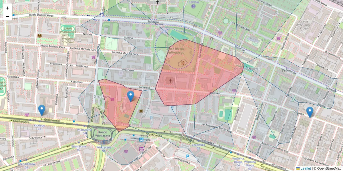 Szczegółowa mapa kodu pocztowego 04-359 z granicami, sąsiednimi kodami pocztowymi i urzędami pocztowymi