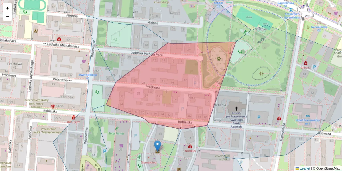 Szczegółowa mapa kodu pocztowego 04-360 z granicami, sąsiednimi kodami pocztowymi i urzędami pocztowymi