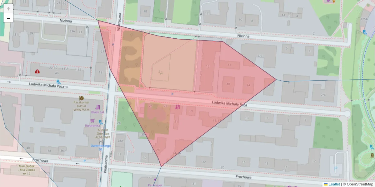 Szczegółowa mapa kodu pocztowego 04-361 z granicami, sąsiednimi kodami pocztowymi i urzędami pocztowymi