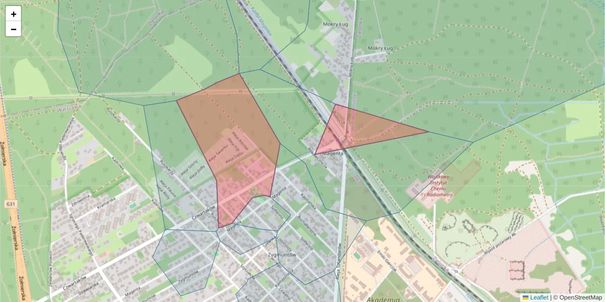 Szczegółowa mapa kodu pocztowego 04-430 z granicami, sąsiednimi kodami pocztowymi i urzędami pocztowymi