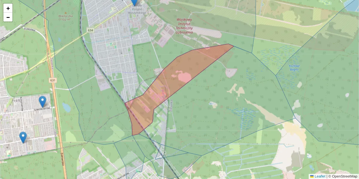 Szczegółowa mapa kodu pocztowego 04-435 z granicami, sąsiednimi kodami pocztowymi i urzędami pocztowymi