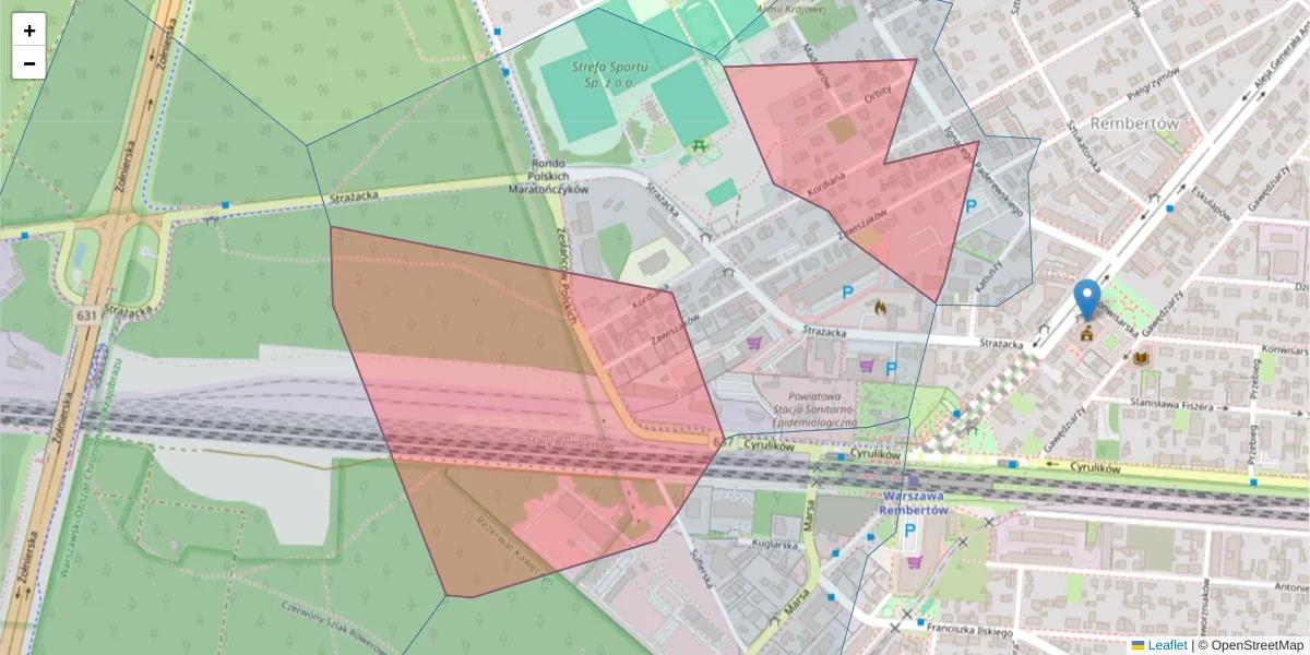 Szczegółowa mapa kodu pocztowego 04-452 z granicami, sąsiednimi kodami pocztowymi i urzędami pocztowymi