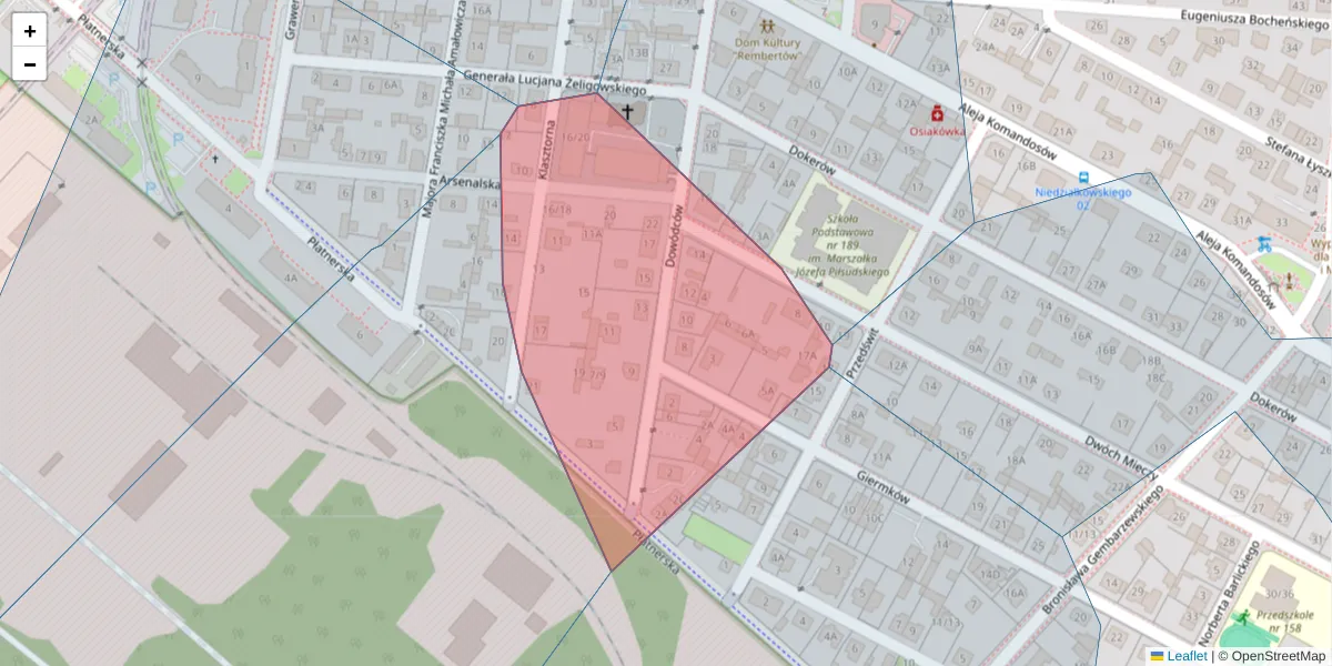 Szczegółowa mapa kodu pocztowego 04-475 z granicami, sąsiednimi kodami pocztowymi i urzędami pocztowymi